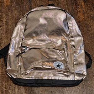 Converse Metallic Rose Backpack in Shimmery Pink-Gold